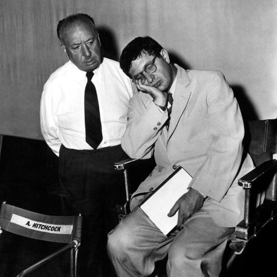 Alfred Hitchcock and Bernard Herrmann (image credit unknown)