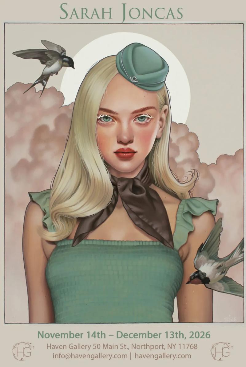 Sarah Joncas painting on the Haven Gallery show poster