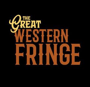 The Great Western Fringe title lettering in gold and rust on black